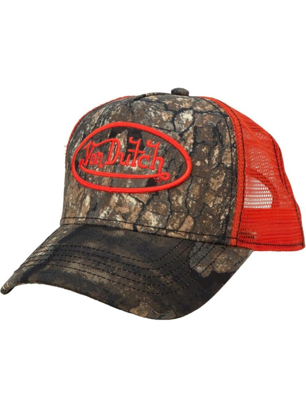 Camo Trucker Hat with Curved Brim, Adjustable Snapback, Outdoor Style Accessory